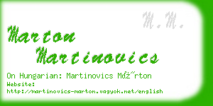 marton martinovics business card